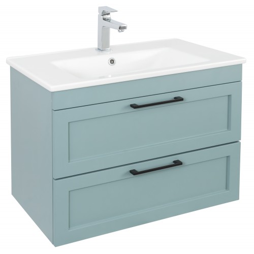 Меблі "Інарі" (FJORD-GREEN-MATT) з умивальником "Arte" 75 см (консольні)