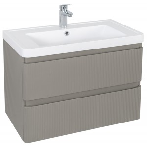 Меблі "Акцент ЛЮКС" (STONE-GREY-MATT) з умивальником "Ваr" 75 см (консольні)