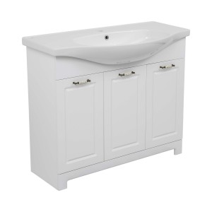 Тумба "Класік 2019" (білий колір) з умивальником "Lila" 100 см NEW