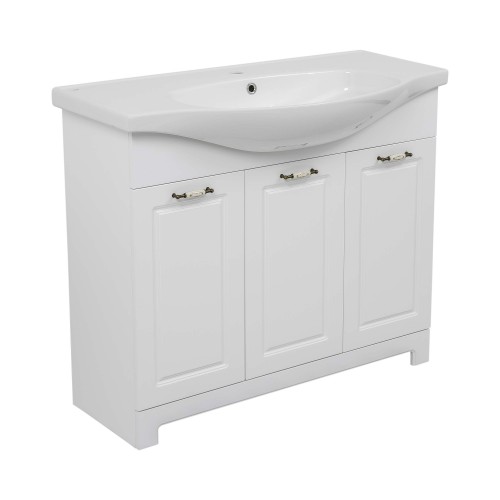 Тумба "Класік 2019" (білий колір) з умивальником "Lila" 100 см NEW