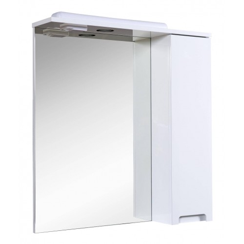 Дзеркало Квадро 70 см з пеналом праворуч і підсвіткою