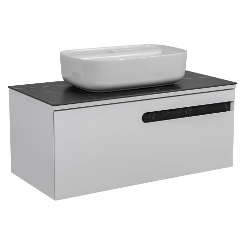 Тумба Остiн білий мат зі стільницею 70 см та умивальником "Aqua" 60 см