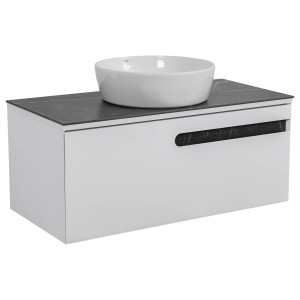 Тумба Остiн білий мат зі стільницею 100 см та умивальником "One" 46 см