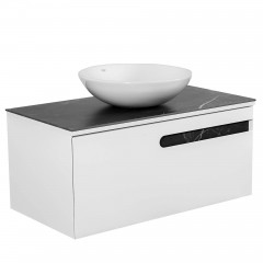 Тумба Остiн білий мат зі стільницею 100 см та умивальником Zero 46