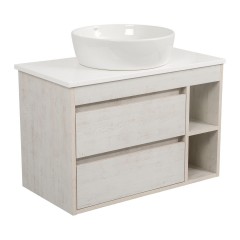 Тумба Шельф (нордленд) 85 см зі стільн. Loft-Iron та ум. "One" 46 см (круг) (конс.)