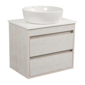 Тумба Шельф (нордленд) 65 см зі стільн. Loft-Iron та ум. "One" 46 см (круг) (конс.)