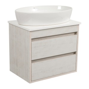 Тумба Шельф(нордленд) 65 см зі стільн. Loft-Iron та ум. "One" 67 см (овал) (конс.)