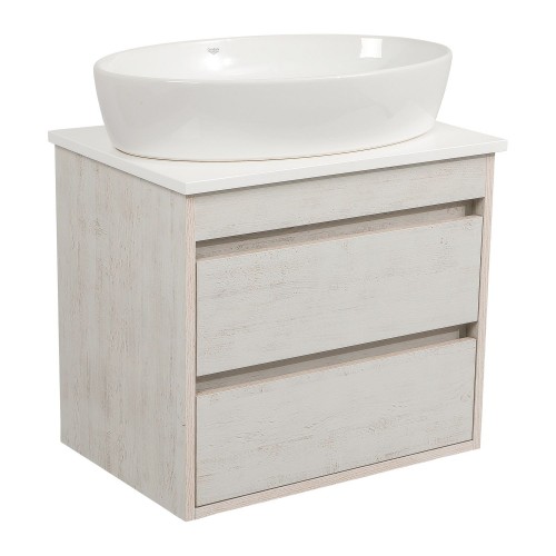 Тумба Шельф(нордленд) 65 см зі стільн. Loft-Iron та ум. "One" 67 см (овал) (конс.)