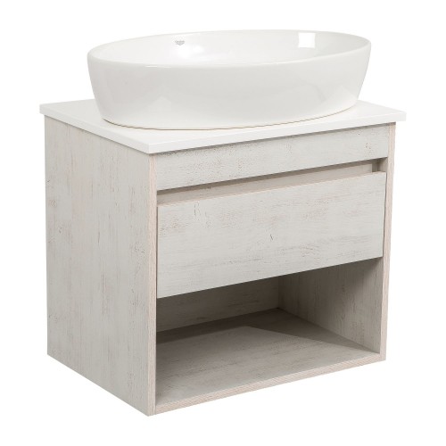 Тумба Шельф (нордленд) 65 см (1 ящик) зі стільн. Loft-Iron та ум. "One" 67 см (овал) (конс.)