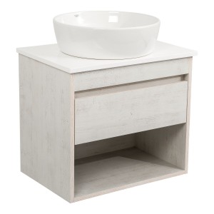 Тумба Шельф (нордленд) 65 см (1 ящик) зі стільн. Loft-Iron та ум. "One" 46 см (круг) (конс.)