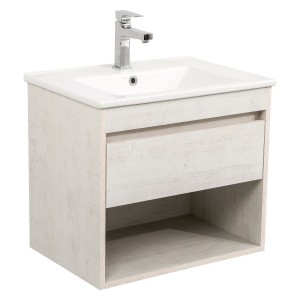 Тумба Шельф (нордленд) 65 см (1 ящик) з умивальником "Arte" (консольна)