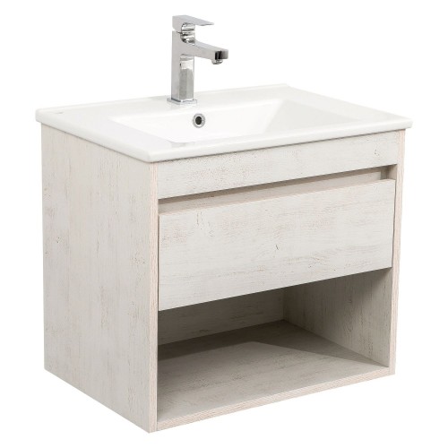 Тумба Шельф (нордленд) 65 см (1 ящик) з умивальником "Arte" (консольна)