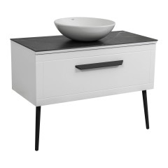 Тумба Сiєна білий мат зі стільницею 80 см та умивальником Zero 46