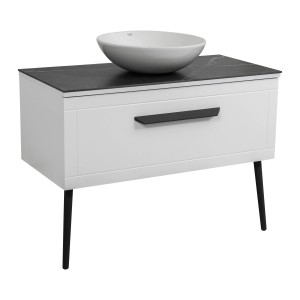 Тумба Сiєна білий мат зі стільницею 100 см та умивальником Zero 46