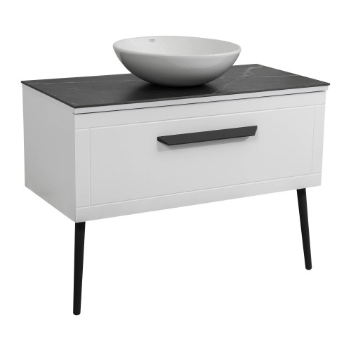 Тумба Сiєна білий мат зі стільницею 100 см та умивальником Zero 46