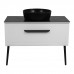 Тумба Сiєна білий мат зі стільницею 70 см та умивальником ONE 46см коло чорний