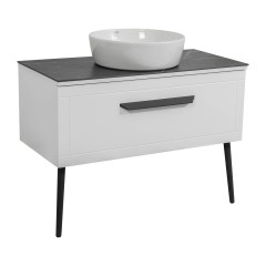 Тумба Сiєна білий мат зі стільницею 70 см та умивальником ONE 46см коло