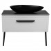 Тумба Сiєна білий мат со стільницею 80 см и умыв. Olive 74 см чорний