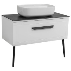 Тумба Сієна білий мат зі стільницею 80 см та умивальником "Aqua" 60 см