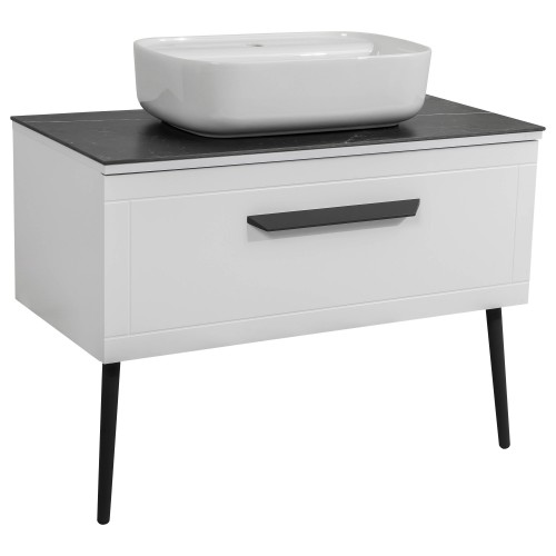 Тумба Сієна білий мат зі стільницею 80 см та умивальником "Aqua" 60 см