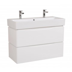 Тумба Венеція консольна 100 см з умивальником Пінто (під 2 змішувача)