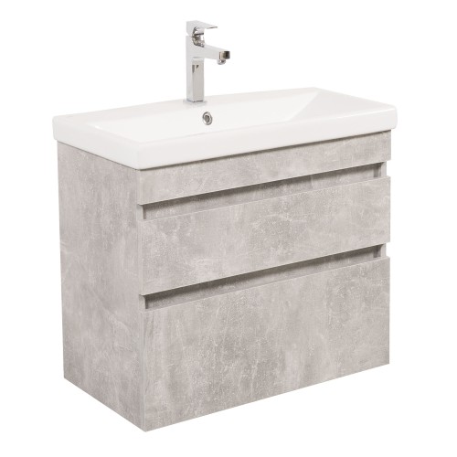 Тумба Вінтаж консольна 80 см з умивальником Elite (Бетон)