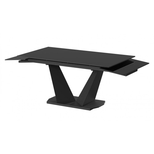 Стіл ЛУАРА 140(200)*80*76/SKB-001 скло чорне